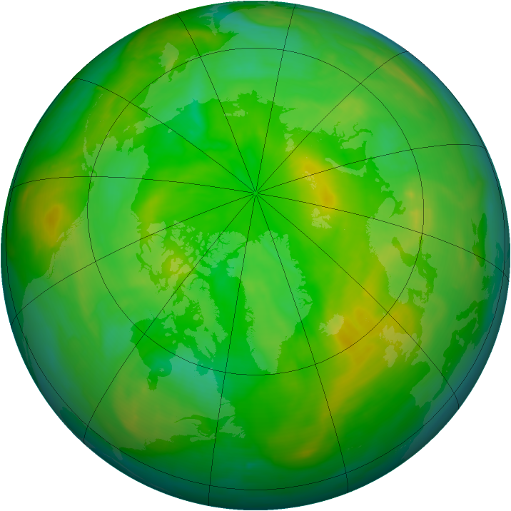 Arctic ozone map for 19 June 2008